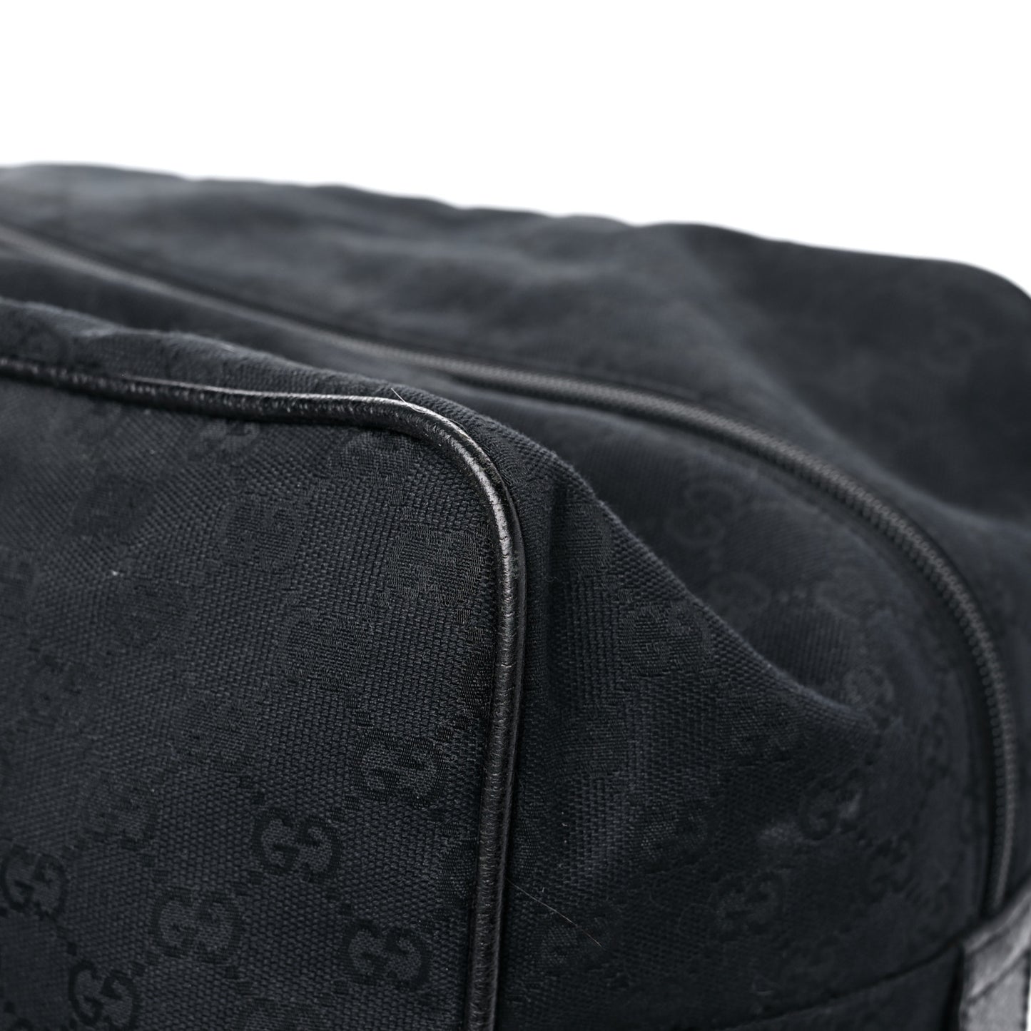 GG Monogram Web Large Collapsible Carry On Duffle Bag Black