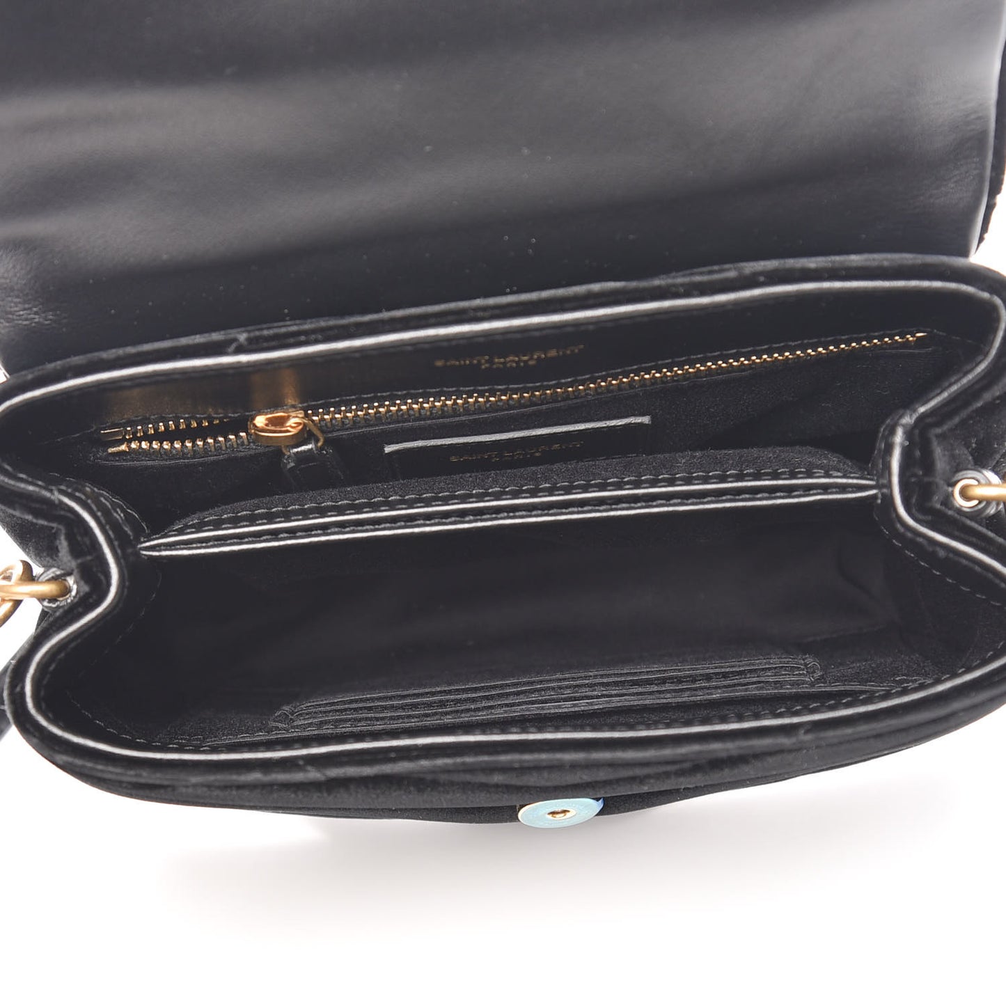Velvet Y Quilted Monogram Toy Loulou Chain Satchel French Black