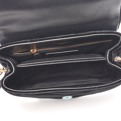 Saint Laurent Velvet Y Quilted Monogram Toy Loulou Chain Satchel French Black 5 of 10