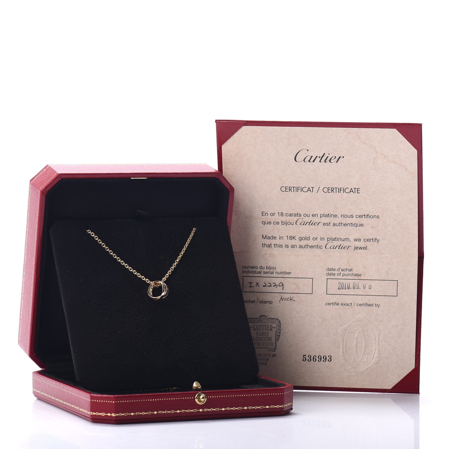 18K Pink Yellow White Gold Baby Trinity Pendant Necklace