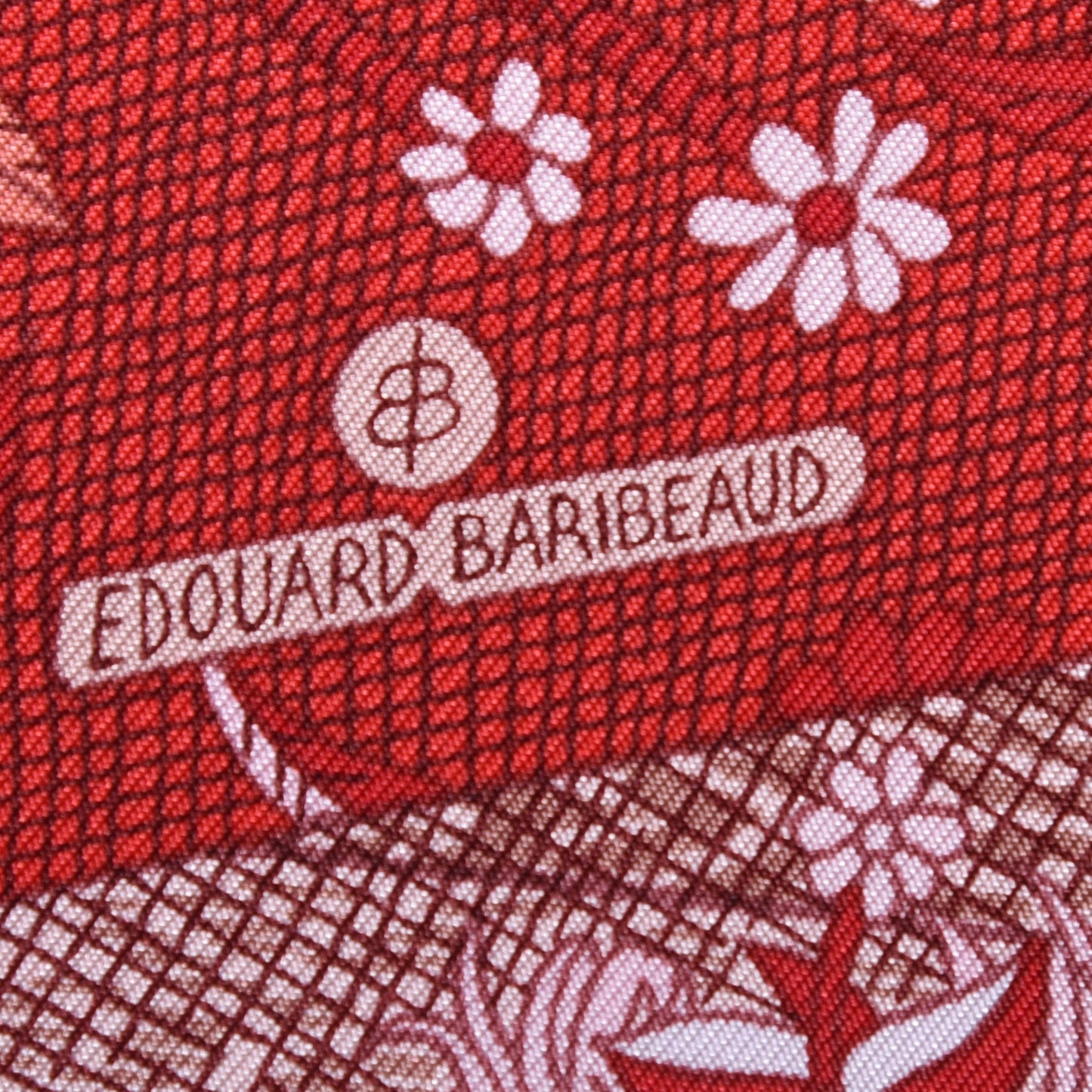 Silk Acte III Scene I La Clairiere Scarf 90 Rouge Rose Blanc