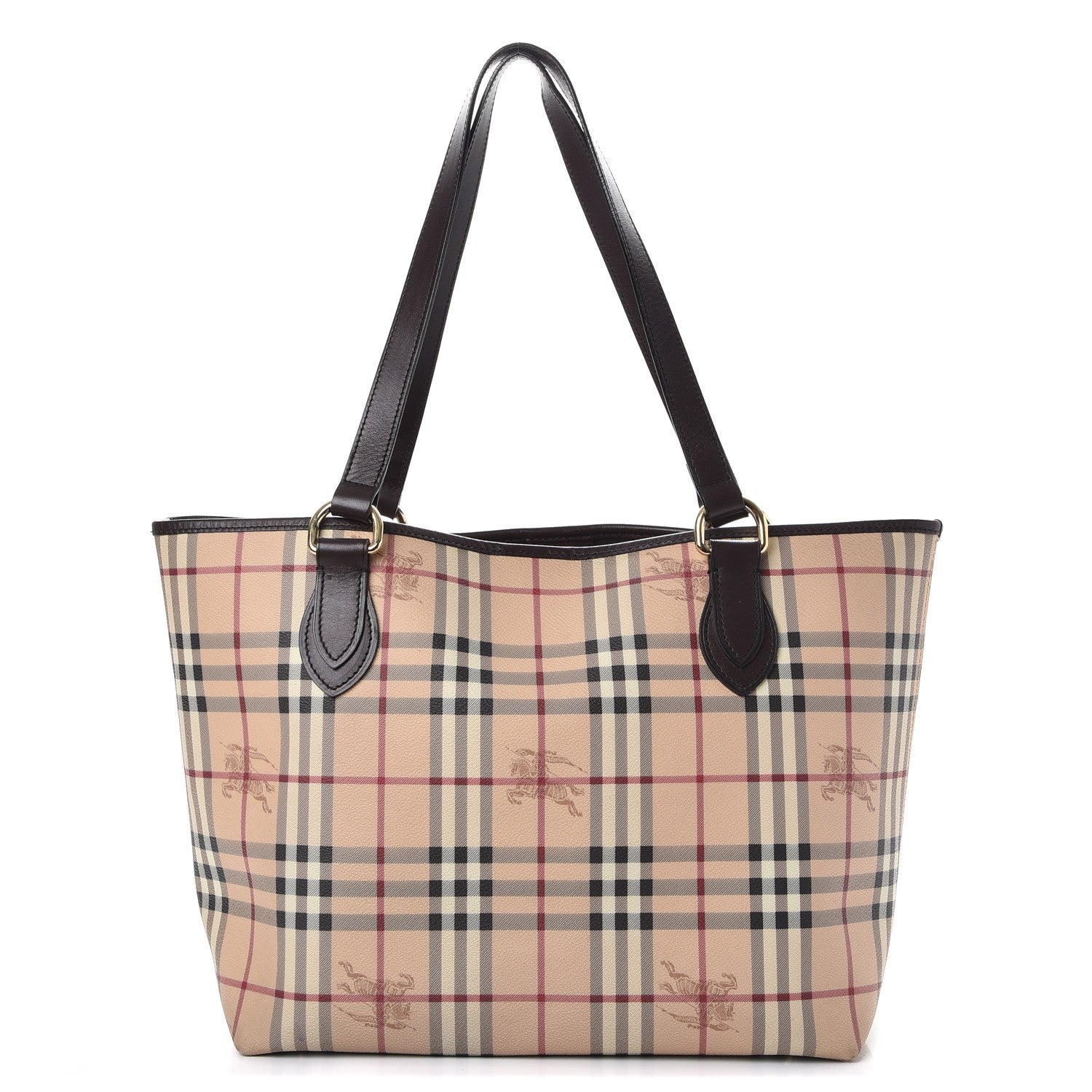 Burberry Haymarket Check Large Nick Tote Chocolate 1 of 12