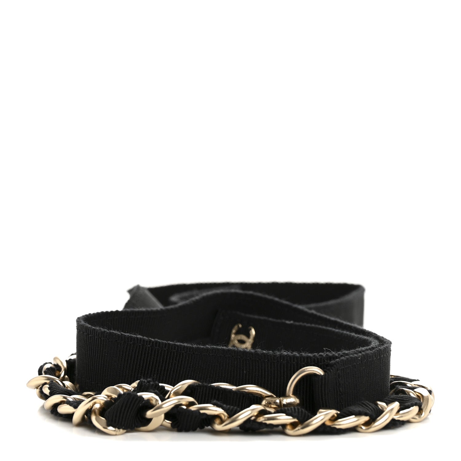 Chanel Grosgrain Chain CC Bow Belt Black 1 of 4