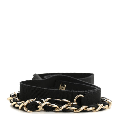 Chanel Grosgrain Chain CC Bow Belt Black 1 of 4