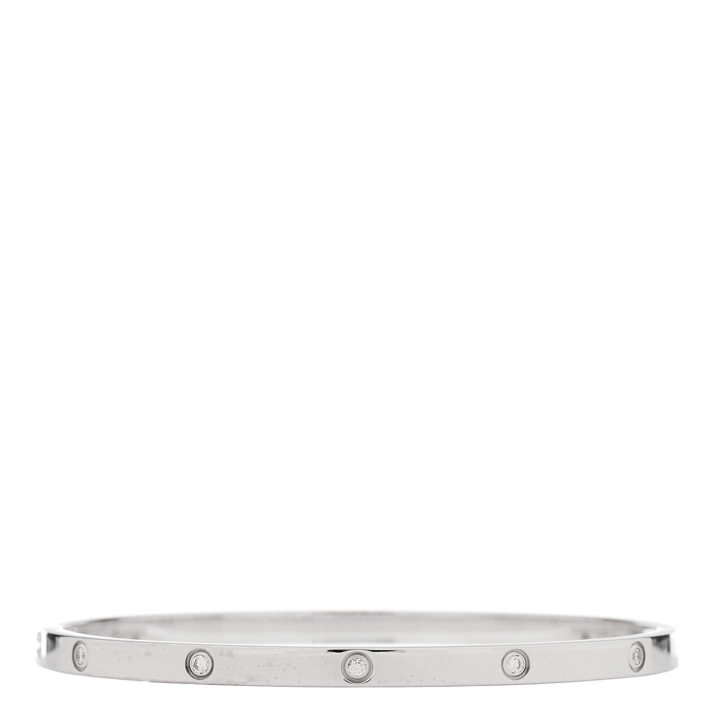 18K White Gold 10 Diamond Small LOVE Bracelet 17