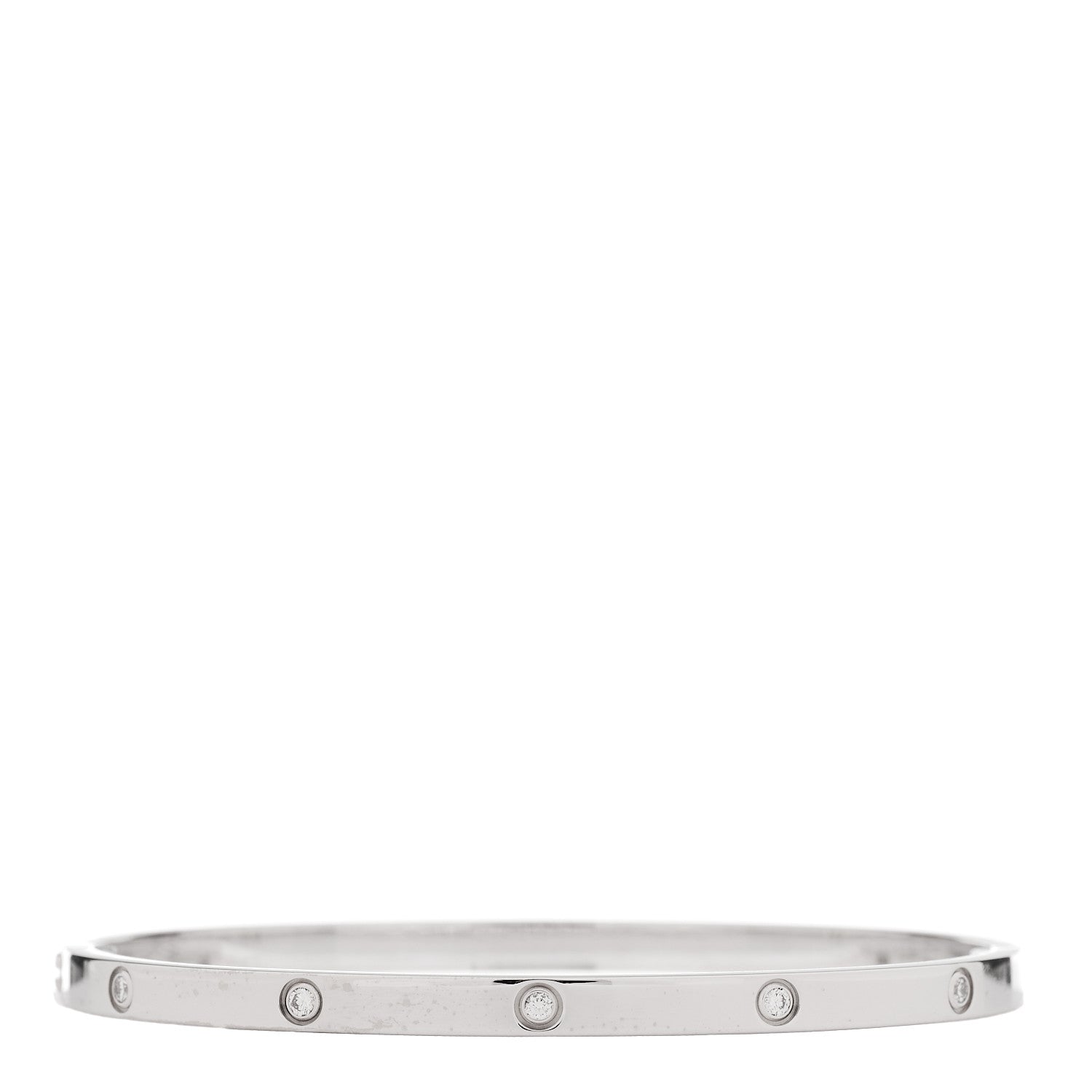 Cartier 18K White Gold 10 Diamond Small LOVE Bracelet 17 3 of 9