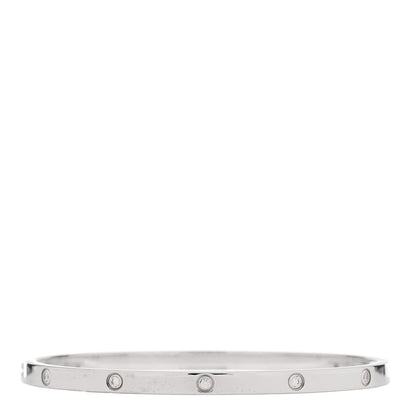 Cartier 18K White Gold 10 Diamond Small LOVE Bracelet 17 3 of 9