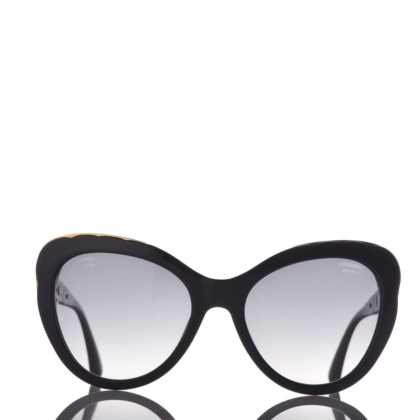 Polarized Bijou Cat Eye Sunglasses 5354 Black
