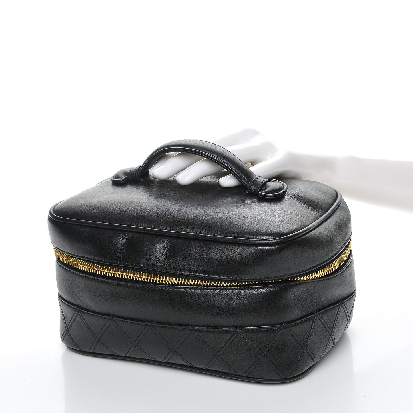 Lambskin Vanity Cosmetic Case Black