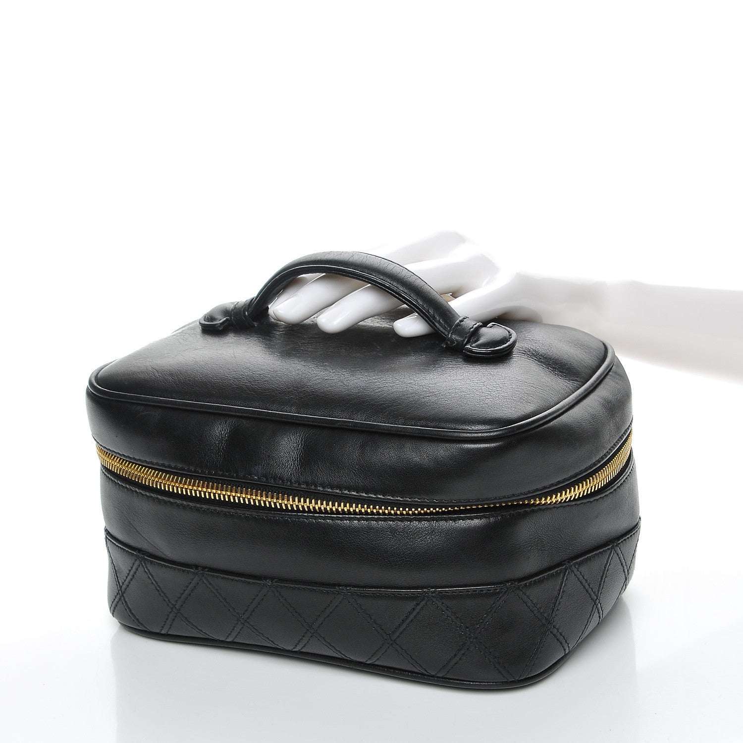 Chanel Lambskin Vanity Cosmetic Case Black 3 of 9