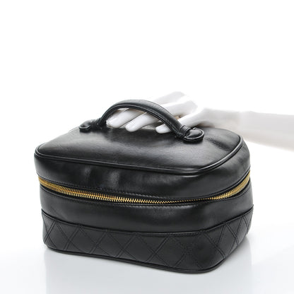 Chanel Lambskin Vanity Cosmetic Case Black 3 of 9