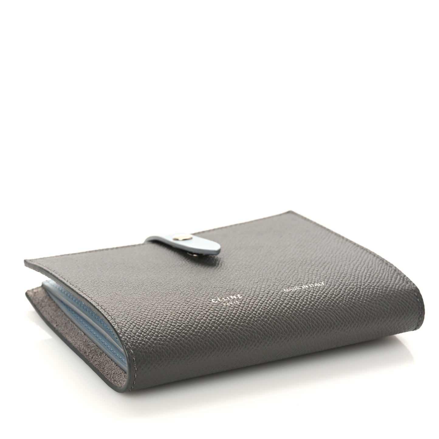 Grained Calfskin Medium Multifunction Strap Wallet Pebble Mineral