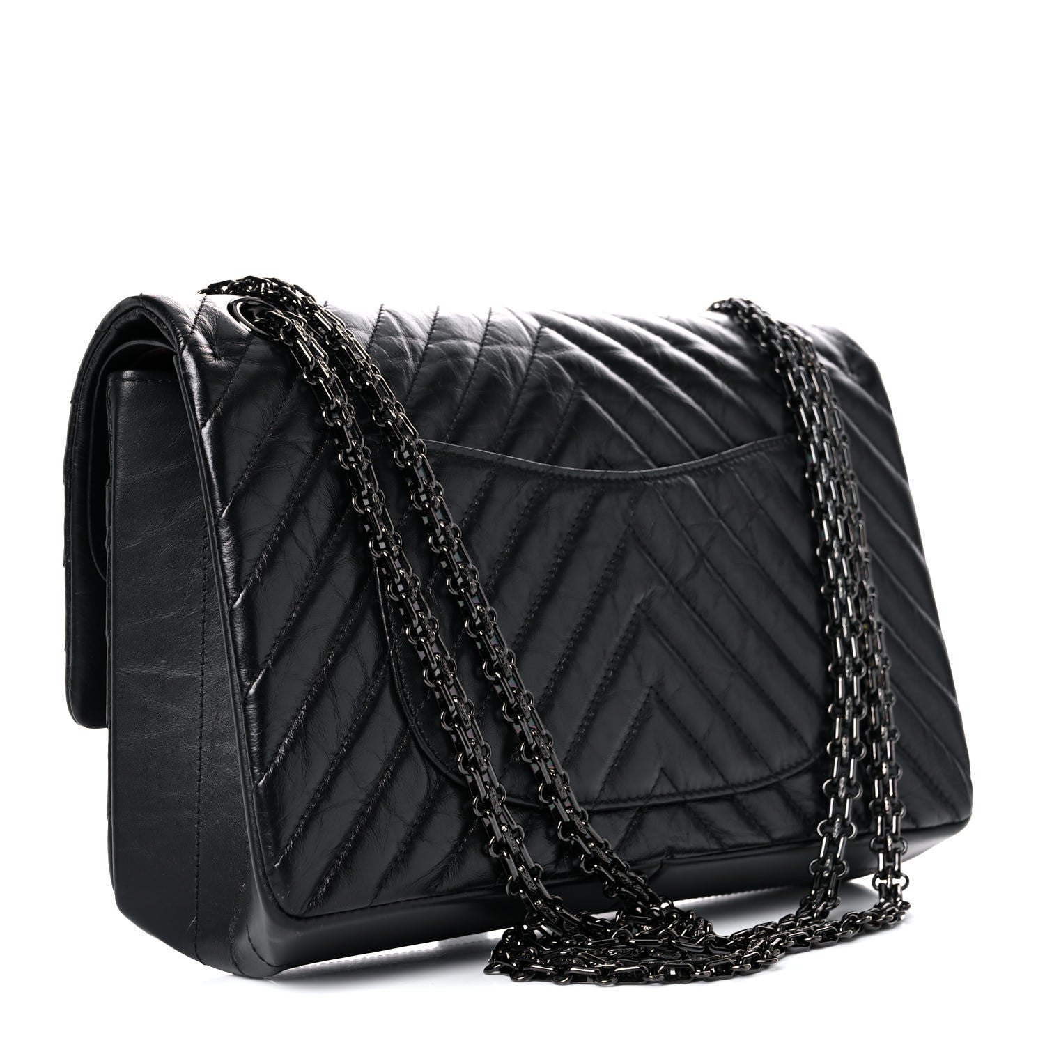 Chanel Aged Calfskin Chevron Quilted 2.55 Reissue 226 So Black 3 of 13