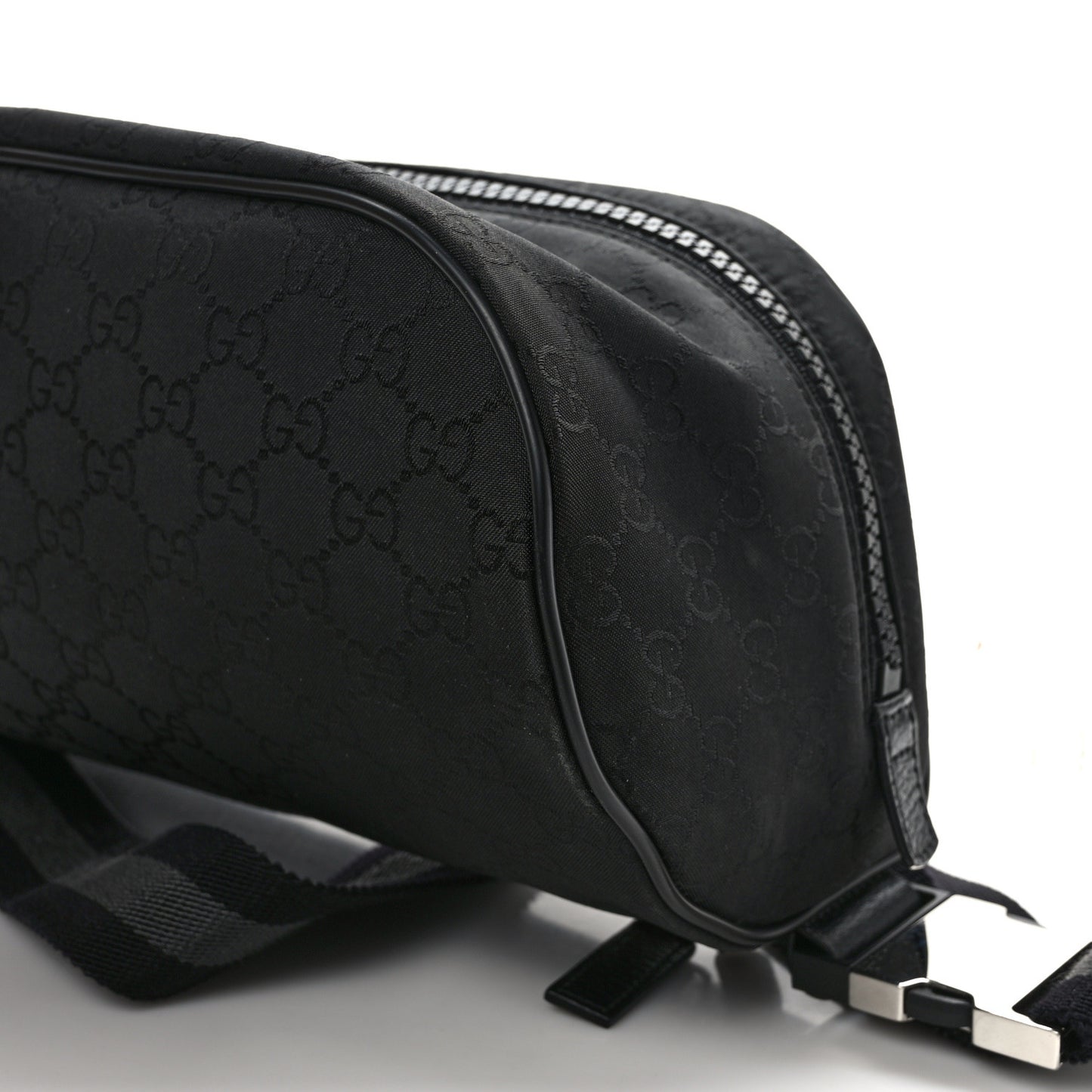 Nylon Monogram Fanny Pack Belt Bag Black