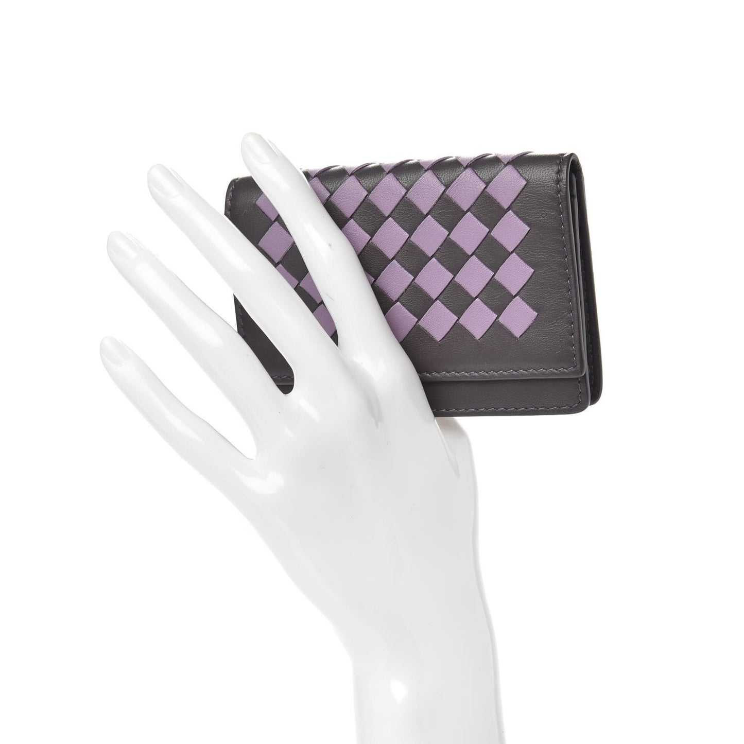 Nappa Intrecciato Card Holder Purple