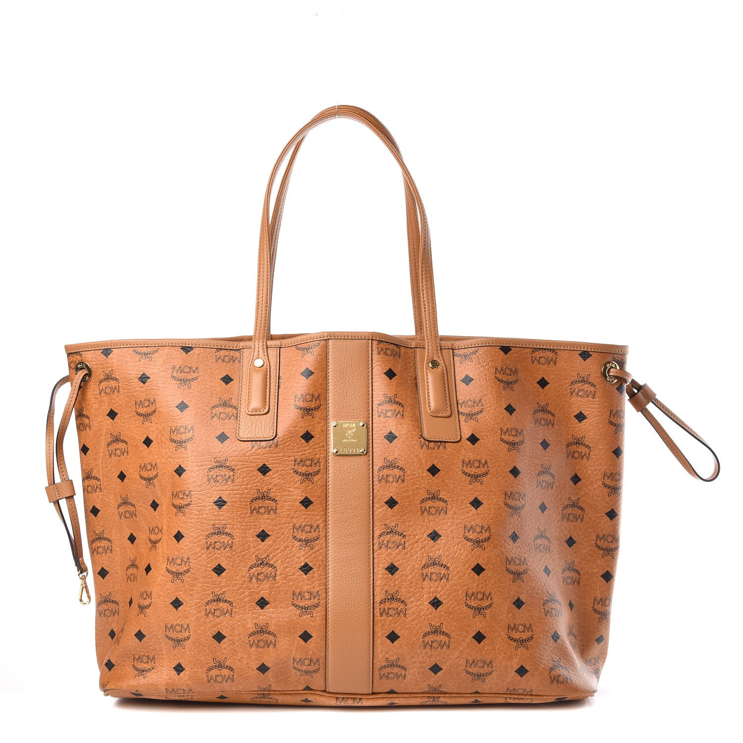 MCM Visetos Large Liz Reversible Shopper Tote Cognac 1 of 12