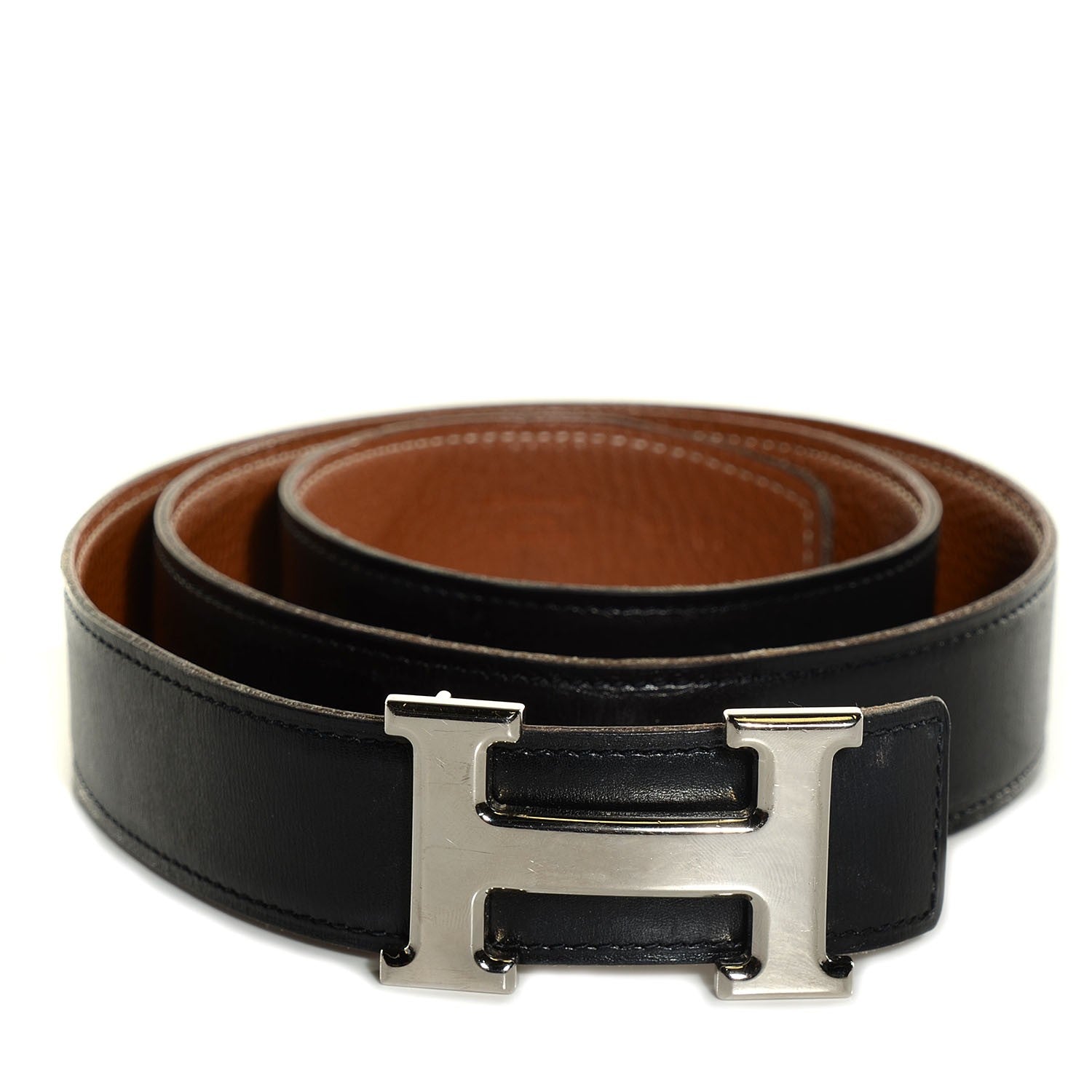 Hermes Box Togo 32mm H Belt 90 Black Gold 1 of 6