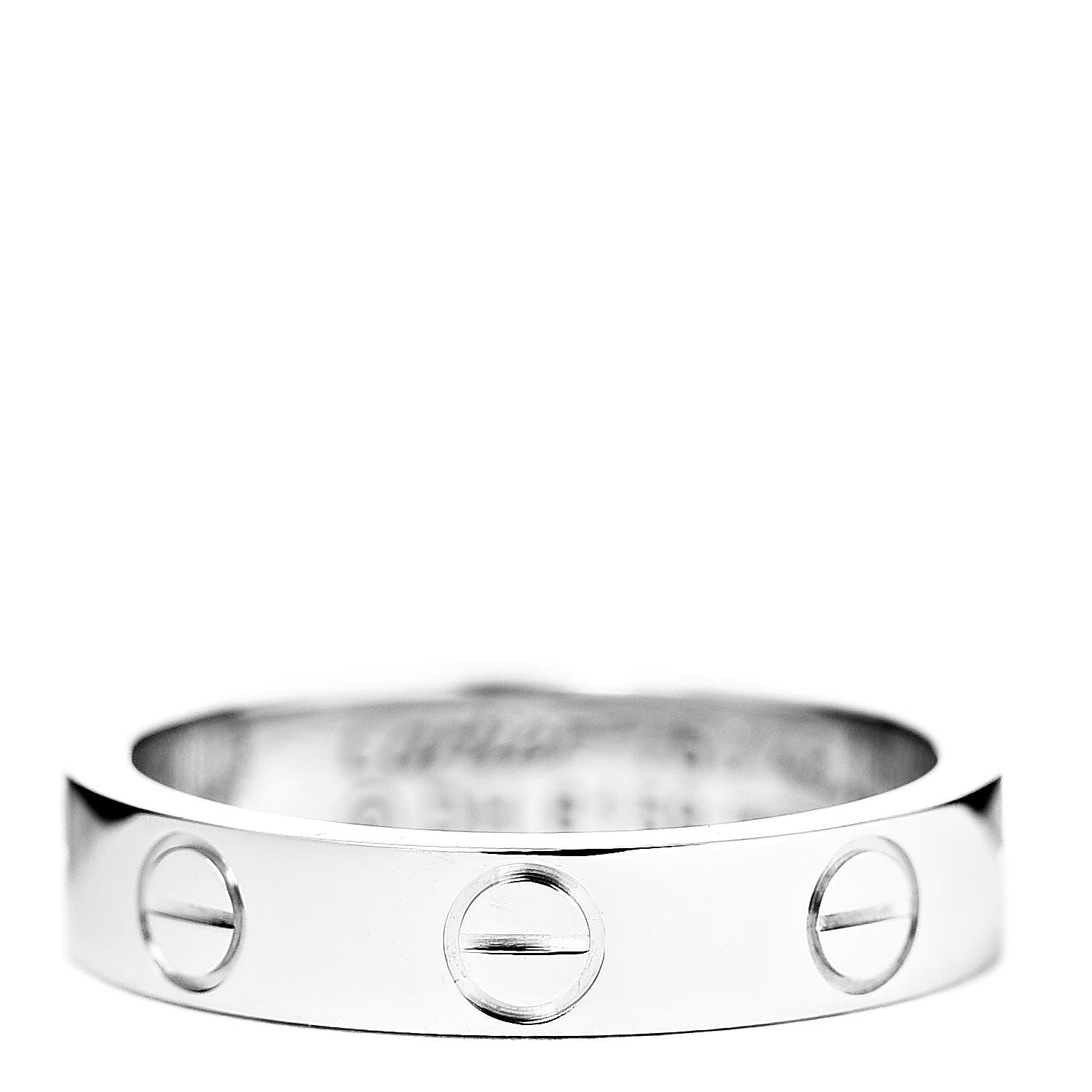 Cartier 18K White Gold 3.5mm LOVE Wedding Band Ring 46 3.75 1 of 4