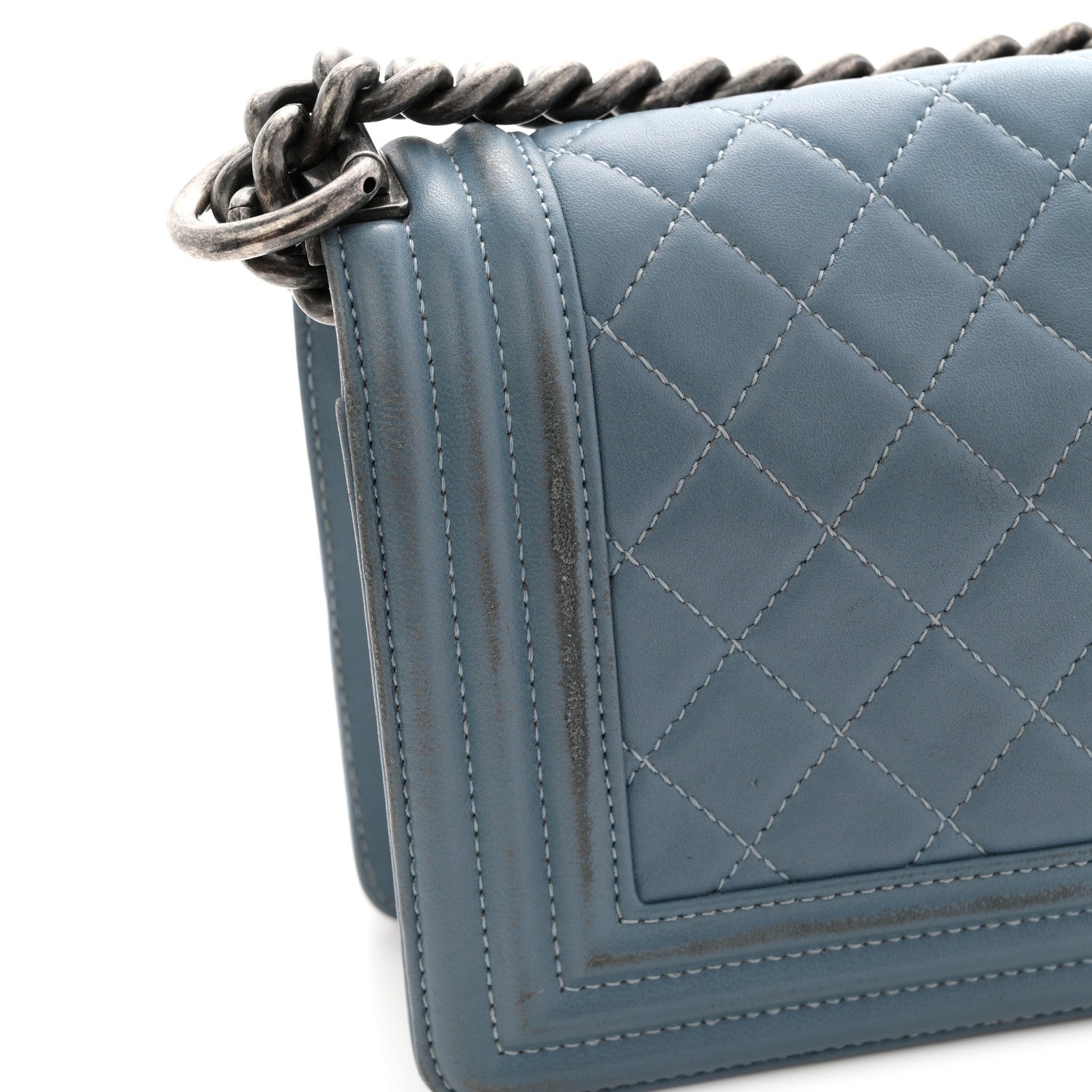 Chanel Lambskin Quilted Small Boy Flap Light Blue 13 of 13