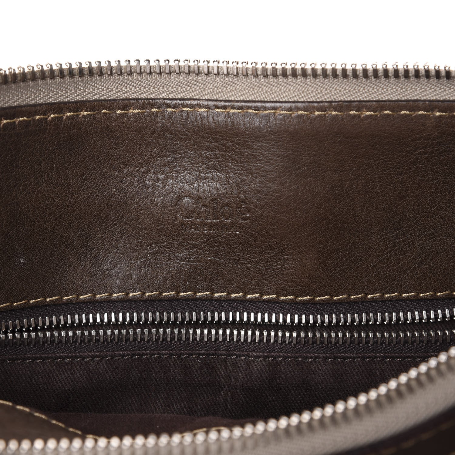 Chloe Calfskin Edith Satchel Brown 6 of 9