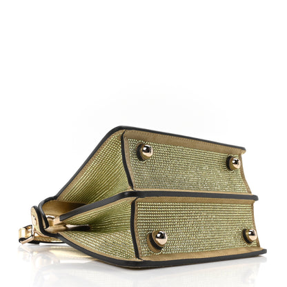 Fendi Crystal Vitello Laminato FF Petite Peekaboo I SEE U Satchel Crystal Platinum Light Gold 4 of 8