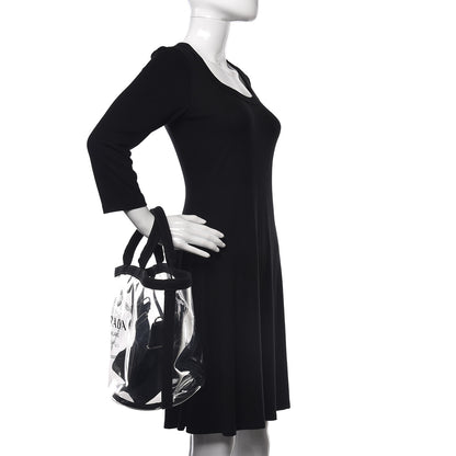 Prada Plexiglass Canapa Small Shopper Tote Black 2 of 14