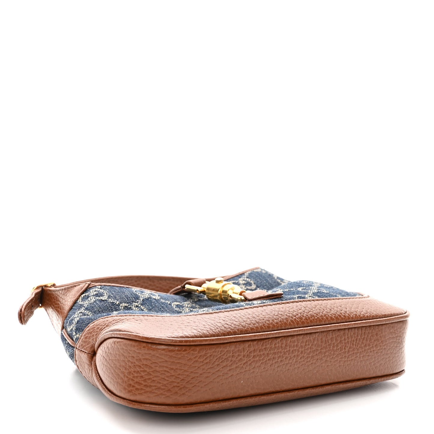 New Denim GG Monogram Calfskin Mini Jackie 1961 Hobo Blue Tea Cuir