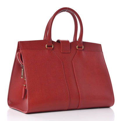 Saint Laurent Textured Calfskin Medium Cabas ChYc Red 3 of 10