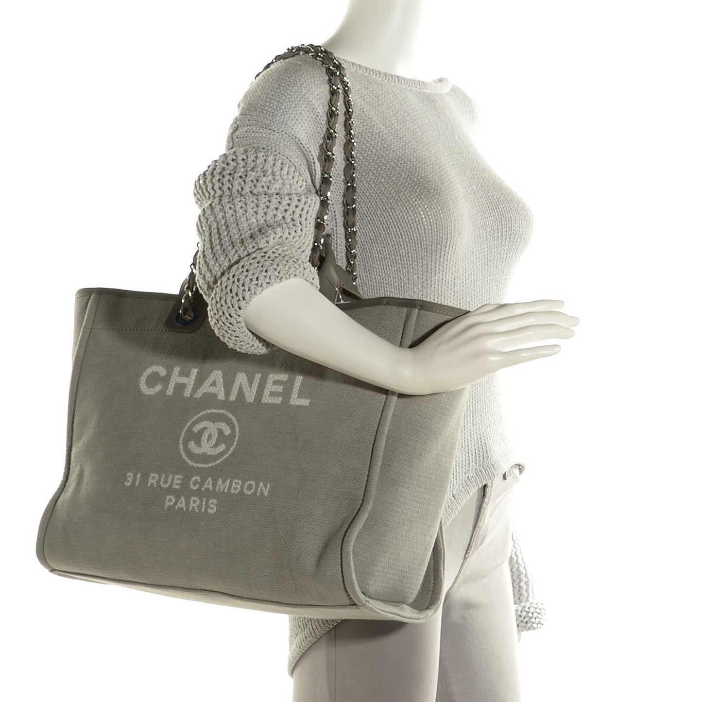 Canvas Deauville Large Tote Grey