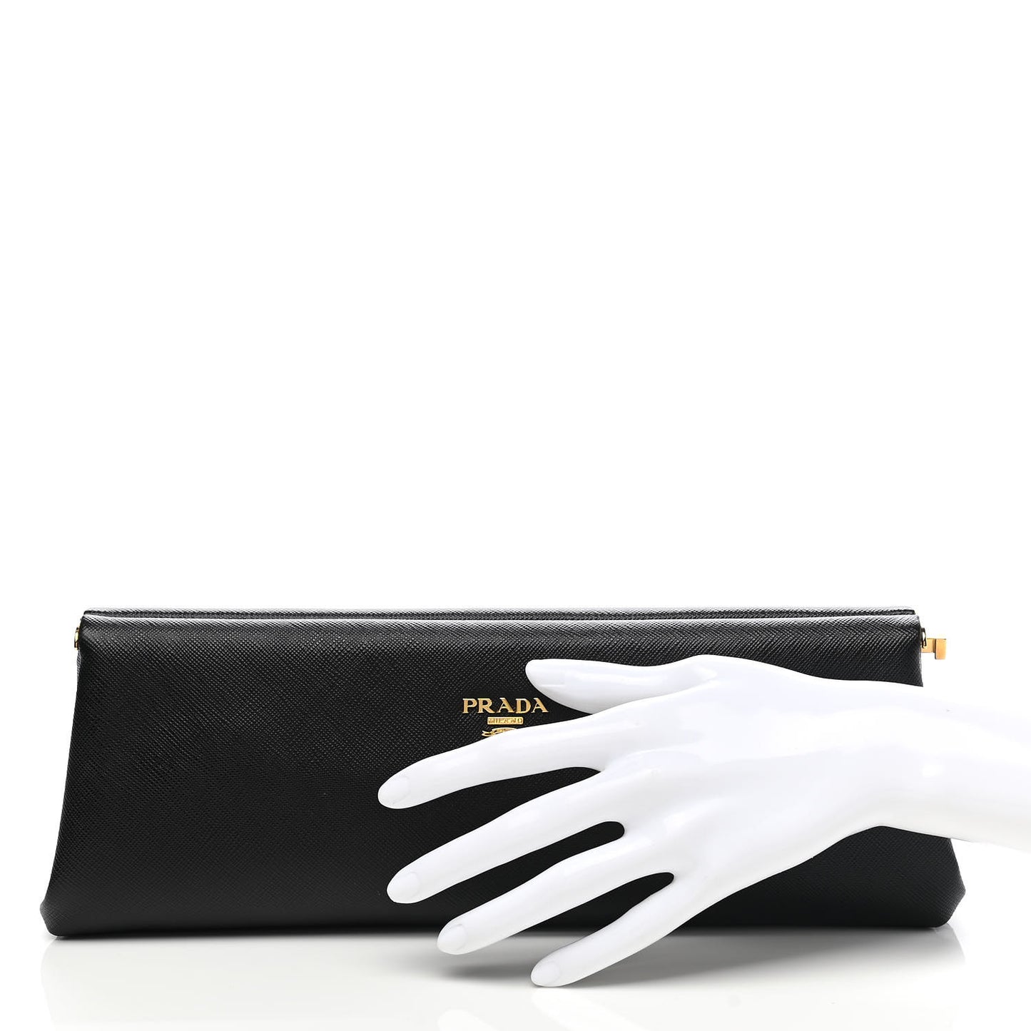 Saffiano Frame Clutch Black