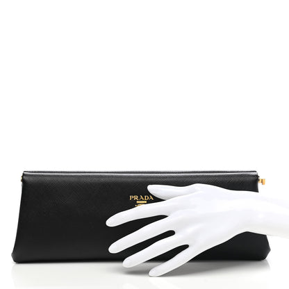 Prada Saffiano Frame Clutch Black 2 of 8