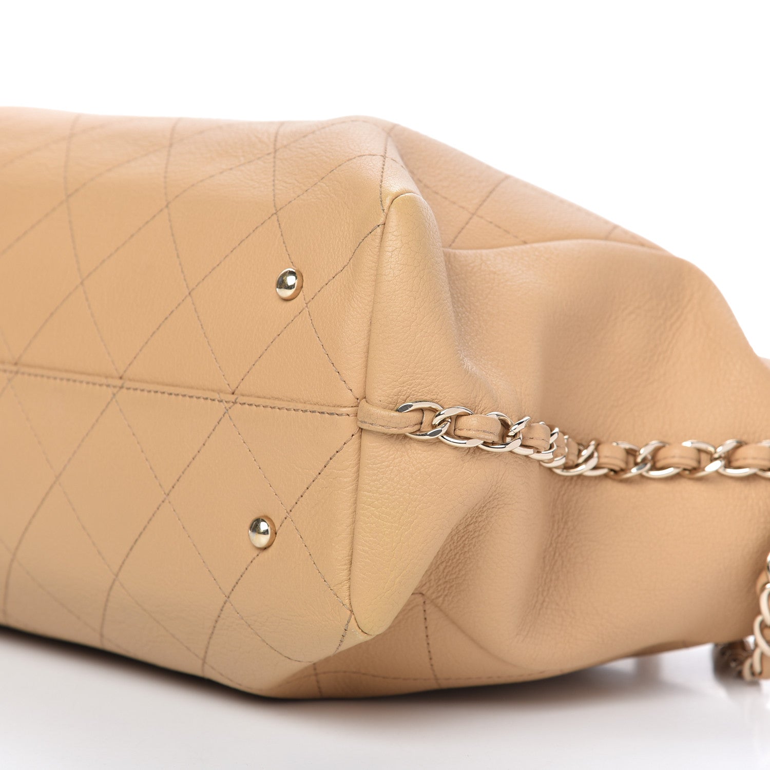 Chanel Bullskin Stitched Medium Shopping Bag Beige 7 of 11