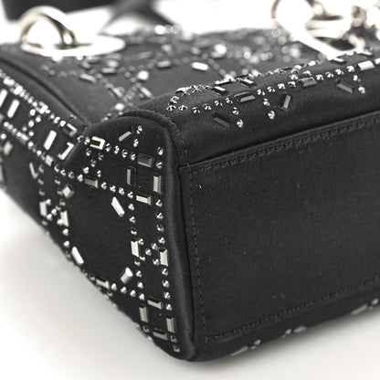 Christian Dior Satin Crystal Cannage Mini Lady Dior Black 9 of 10