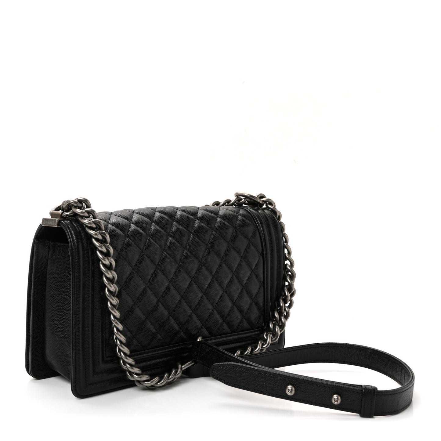 Caviar Quilted Medium Boy Flap Black