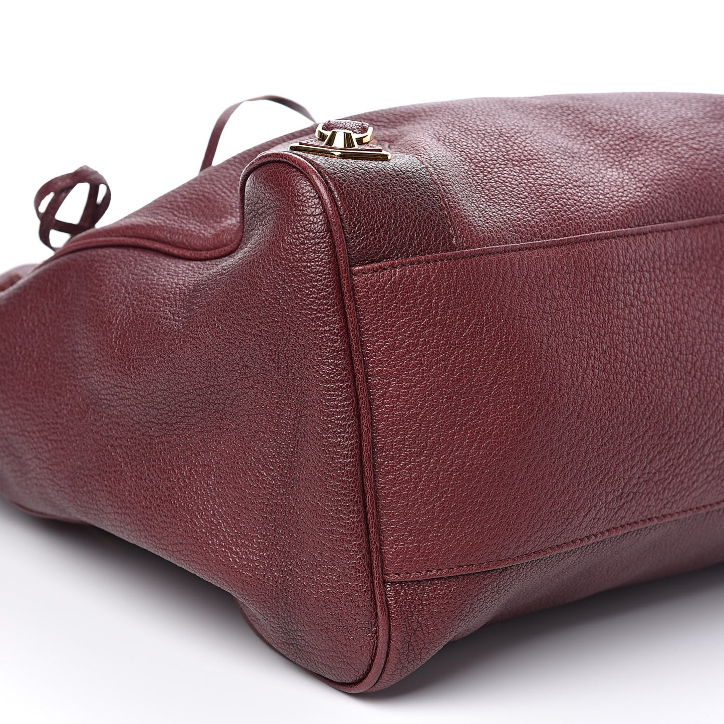Chevre Gold Metallic Edge Hardware Velo Bordeaux