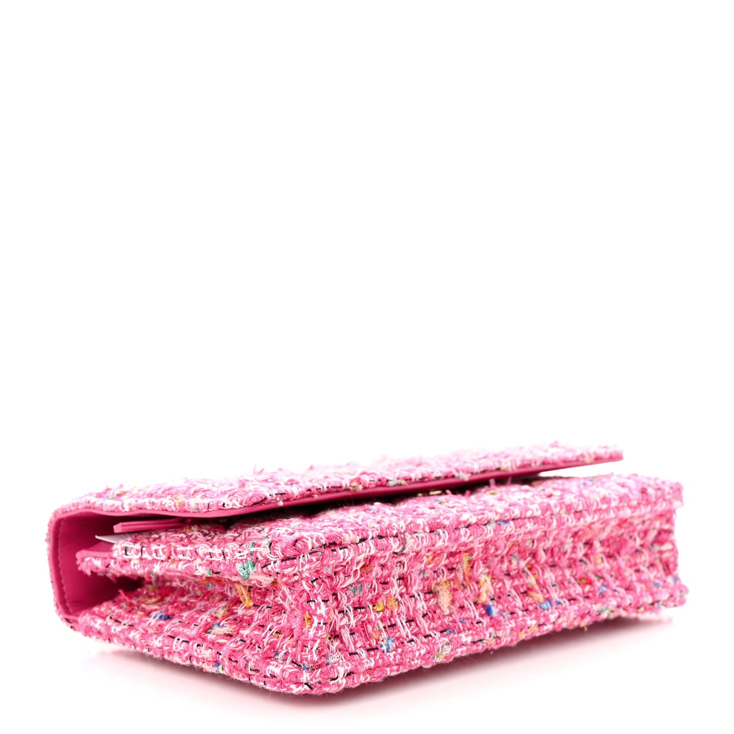 Tweed Quilted Wallet On Chain WOC Pink Blue White