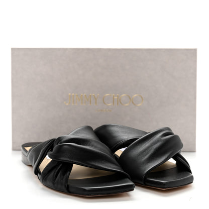 Jimmy Choo Nappa Narisa Flat Sandals 37.5 Black 12 of 12