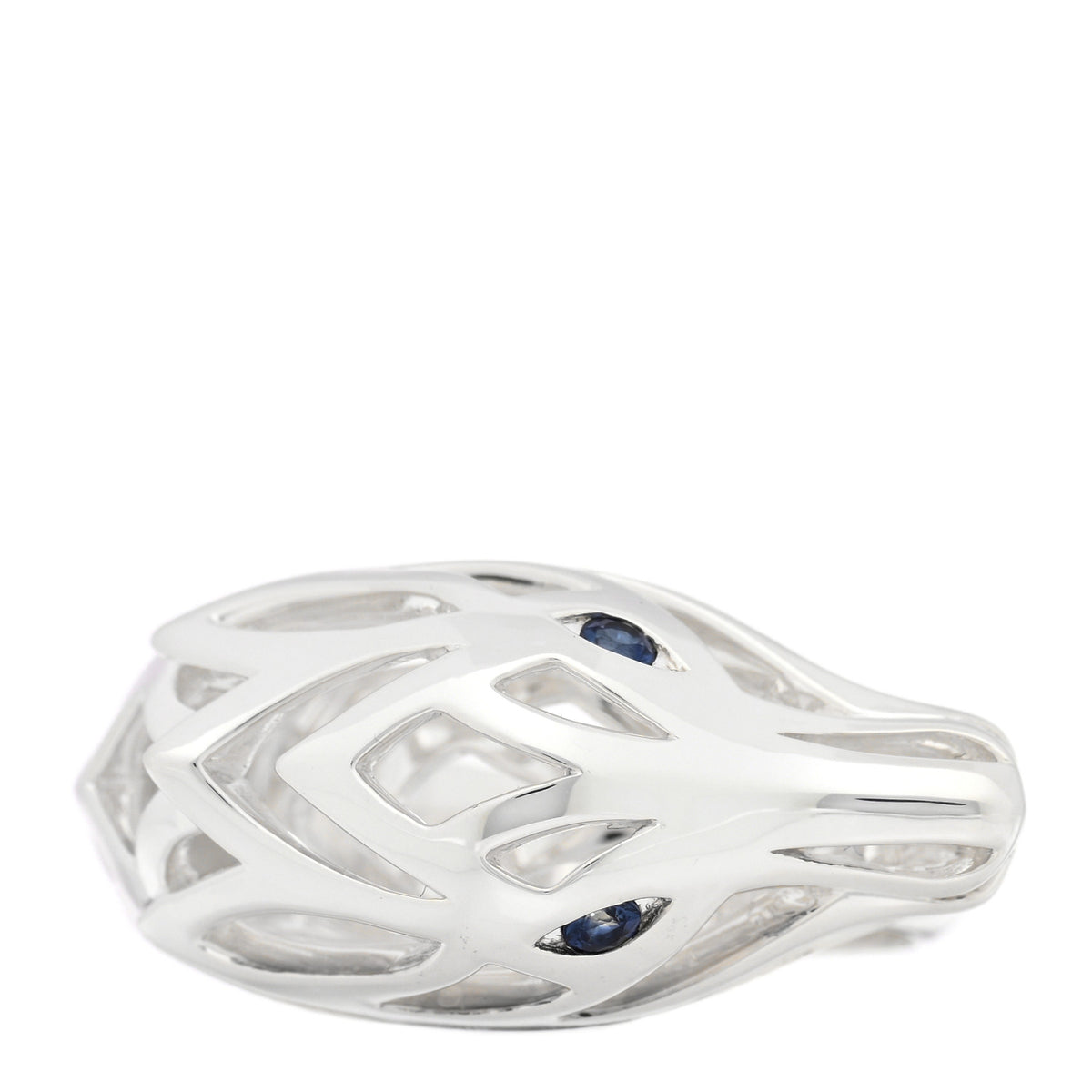 Sterling Silver Blue Sapphire Naga Dragon Head Ring 54 7