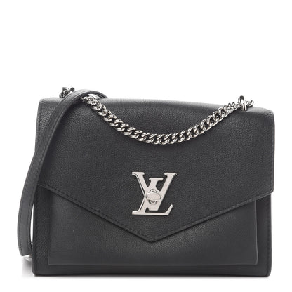 Louis Vuitton Soft Calfskin Mylockme Chain Bag BB Black 1 of 10