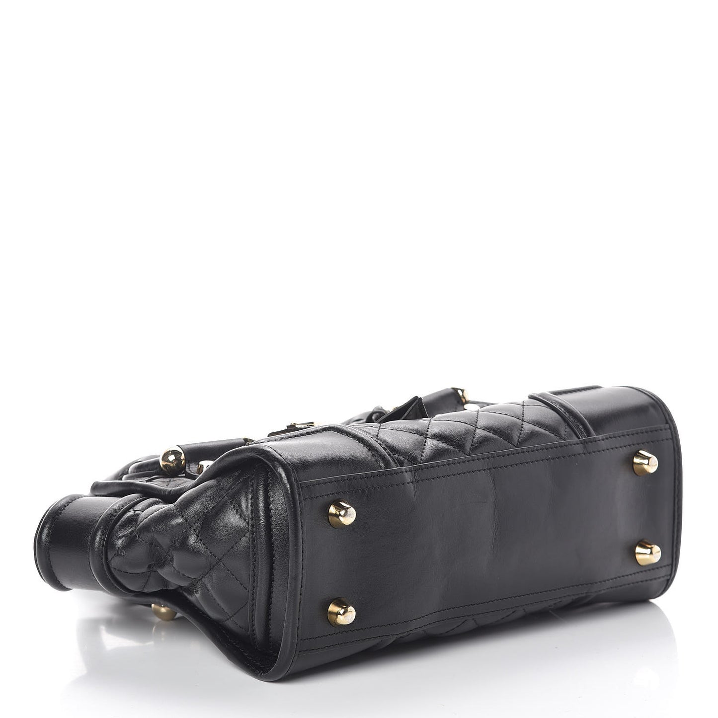 Calfskin Quilted Manor Tote Black