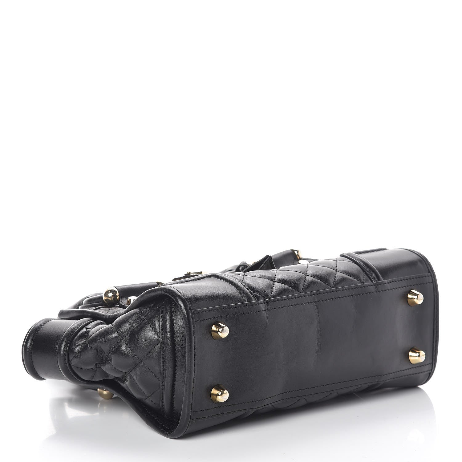 Burberry Calfskin Quilted Manor Tote Black 4 of 9