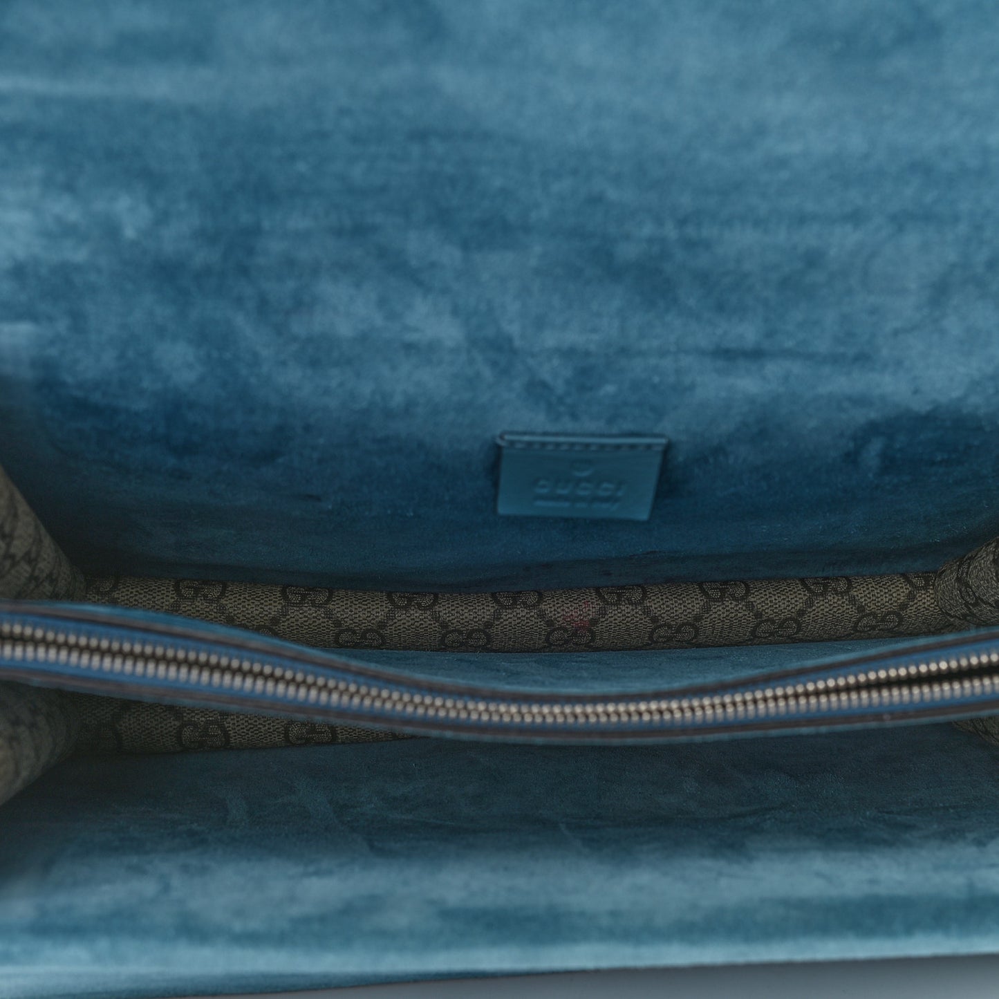 GG Supreme Monogram Angry Cat Embroidered Medium Dionysus Shoulder Bag Beige Ultramarine