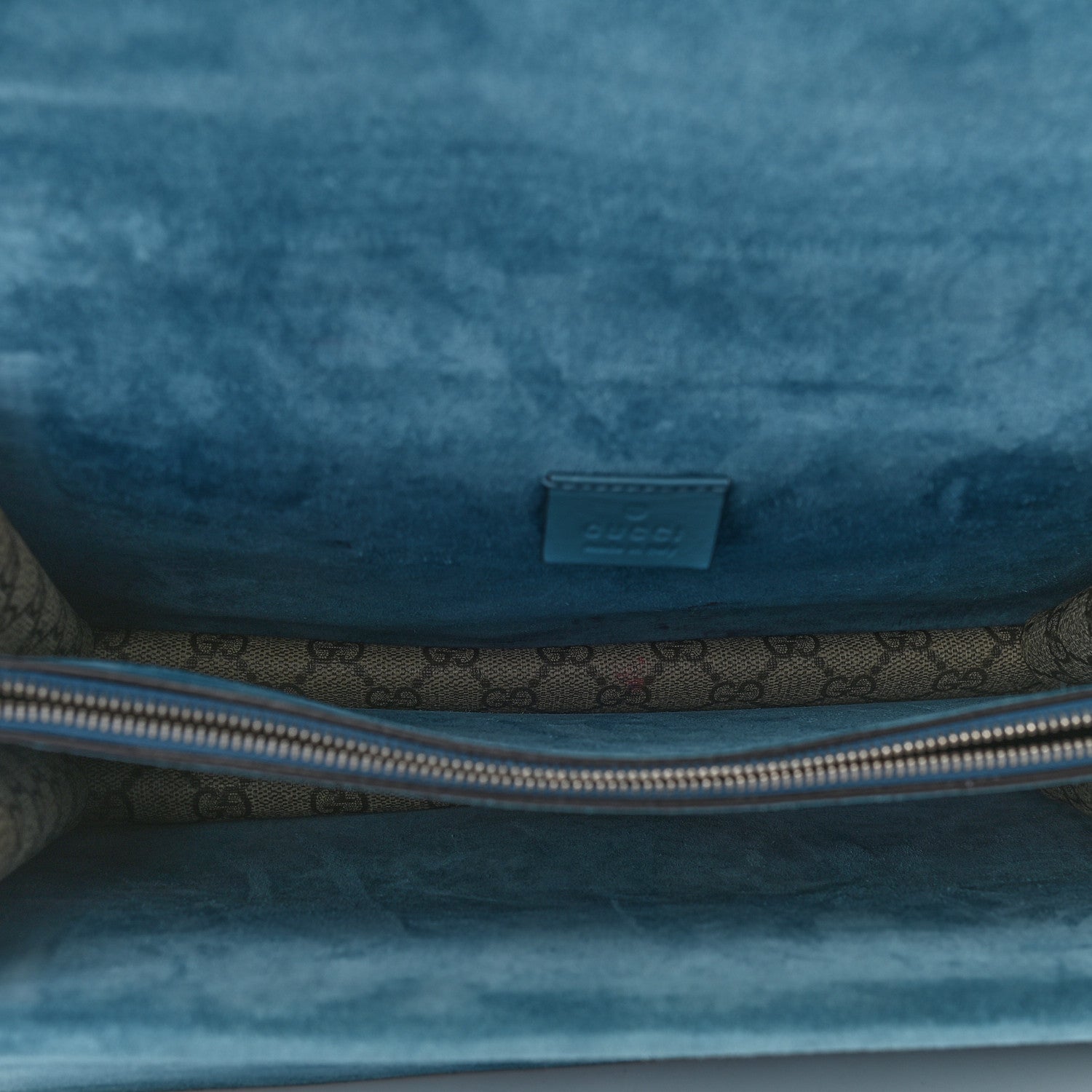 Gucci GG Supreme Monogram Angry Cat Embroidered Medium Dionysus Shoulder Bag Beige Ultramarine 5 of 11
