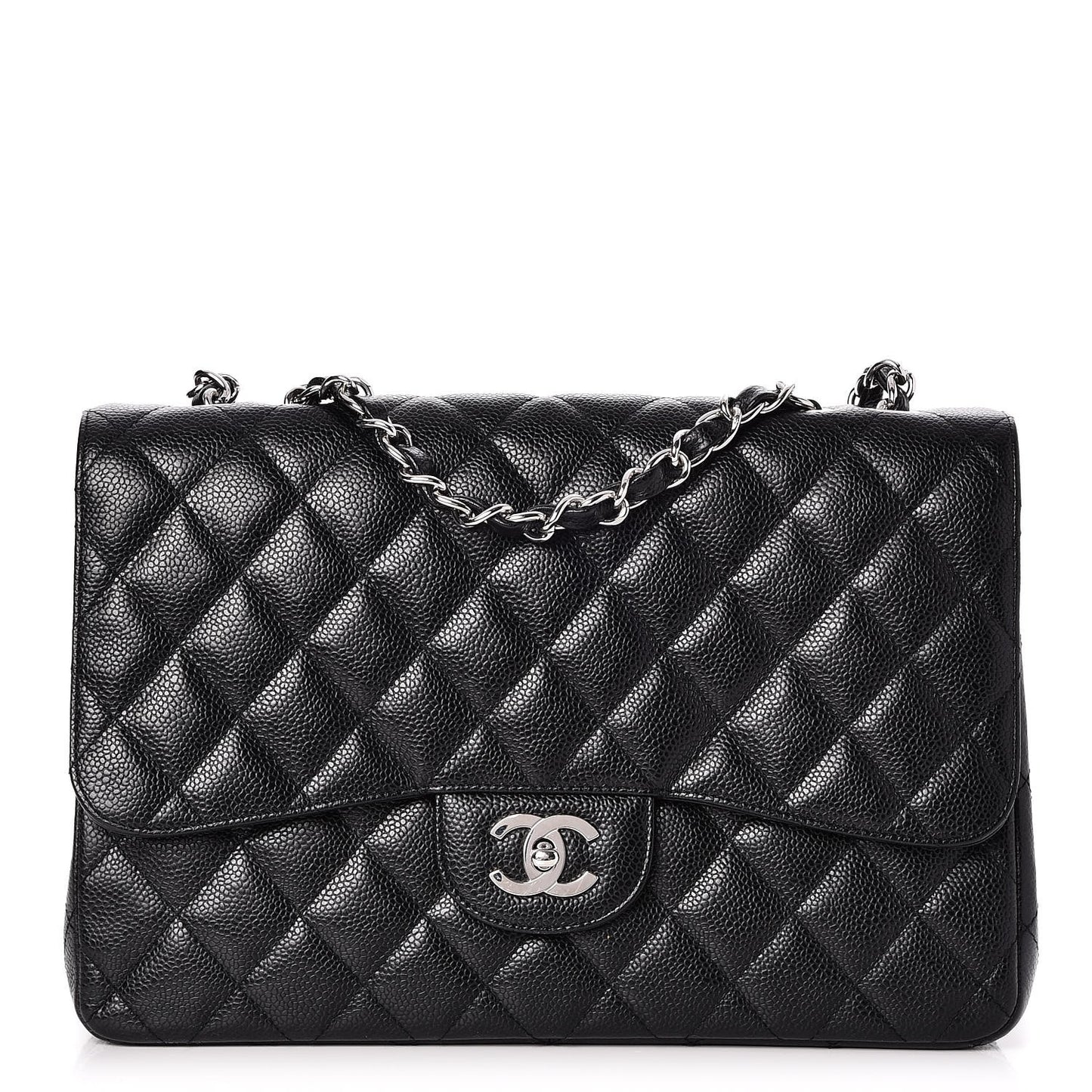 Caviar Quilted Jumbo Single Flap Black