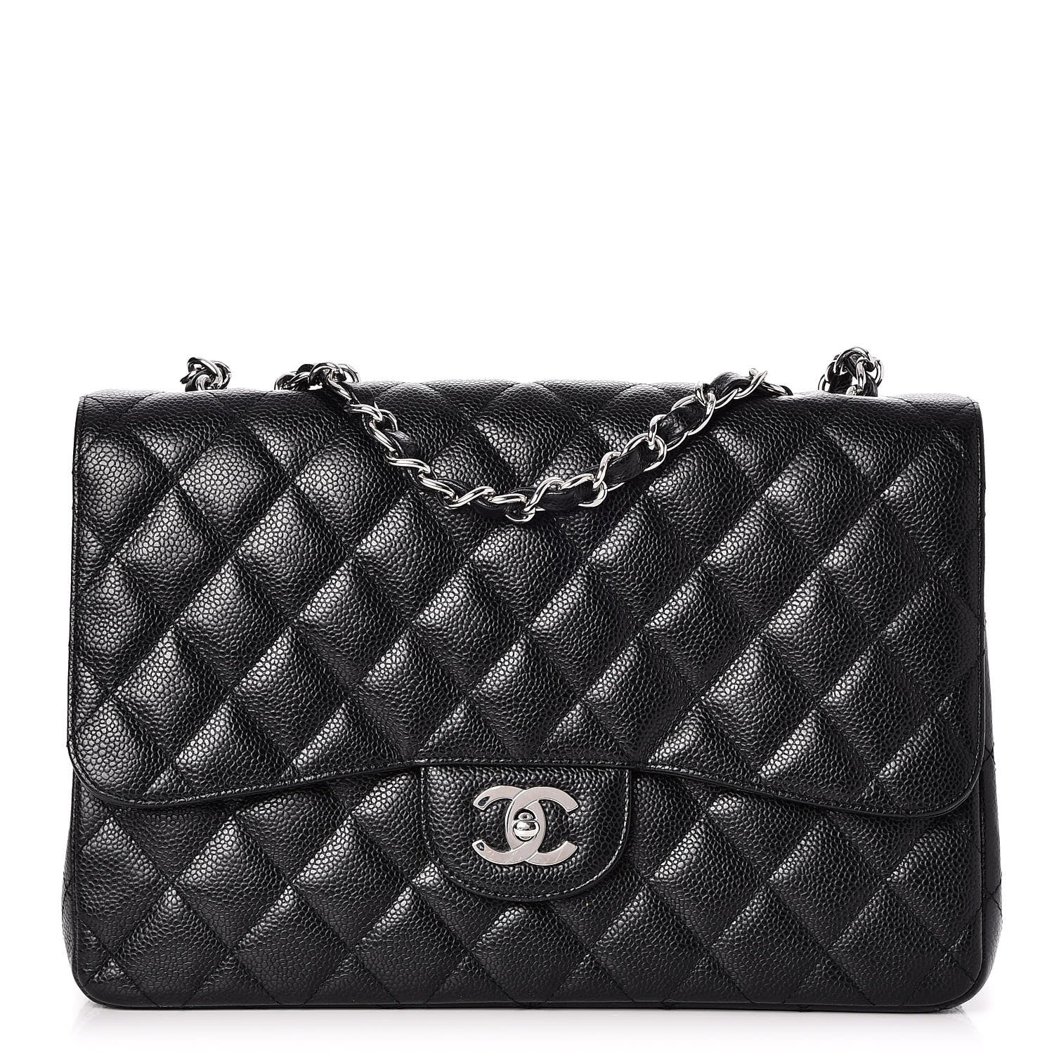Chanel Caviar Quilted Jumbo Single Flap Black 1 of 8
