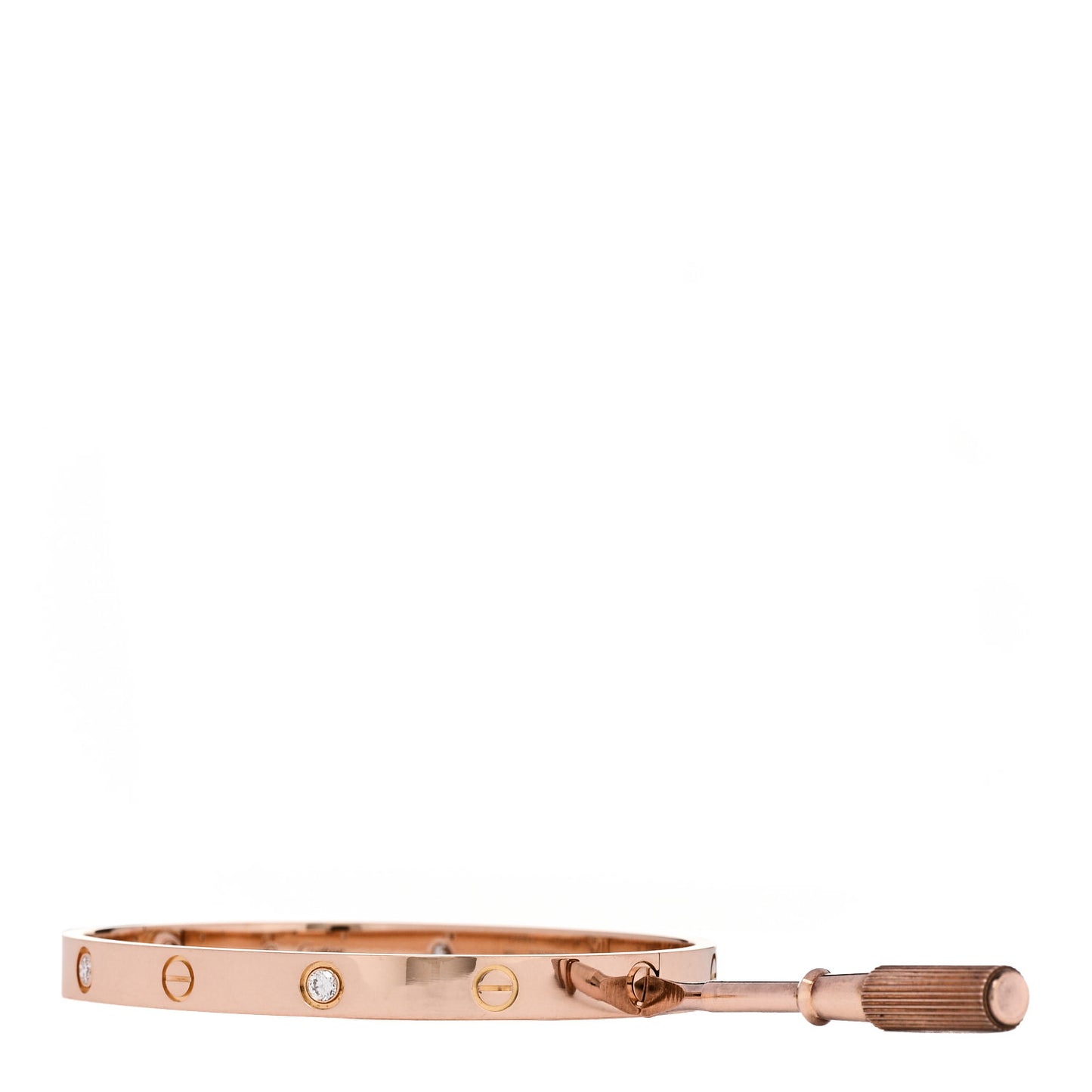 18K Pink Gold 4 Diamond LOVE Bracelet 19