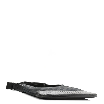 Gucci Monogram Calfskin Perforated Medium Flat Messenger Bag Black 5 of 13