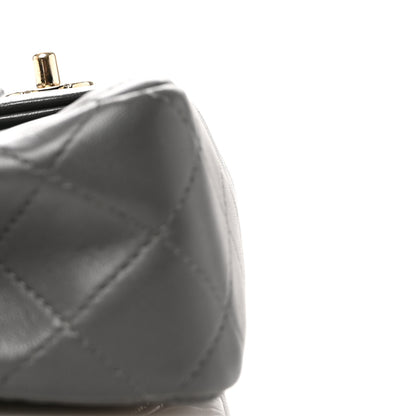 Chanel Lambskin Quilted Mini Rectangular Flap Dark Grey 11 of 11
