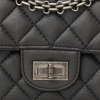 Chanel Metallic Sheepskin Quilted 2.55 Reissue Mini Flap Dark Silver 8 of 13