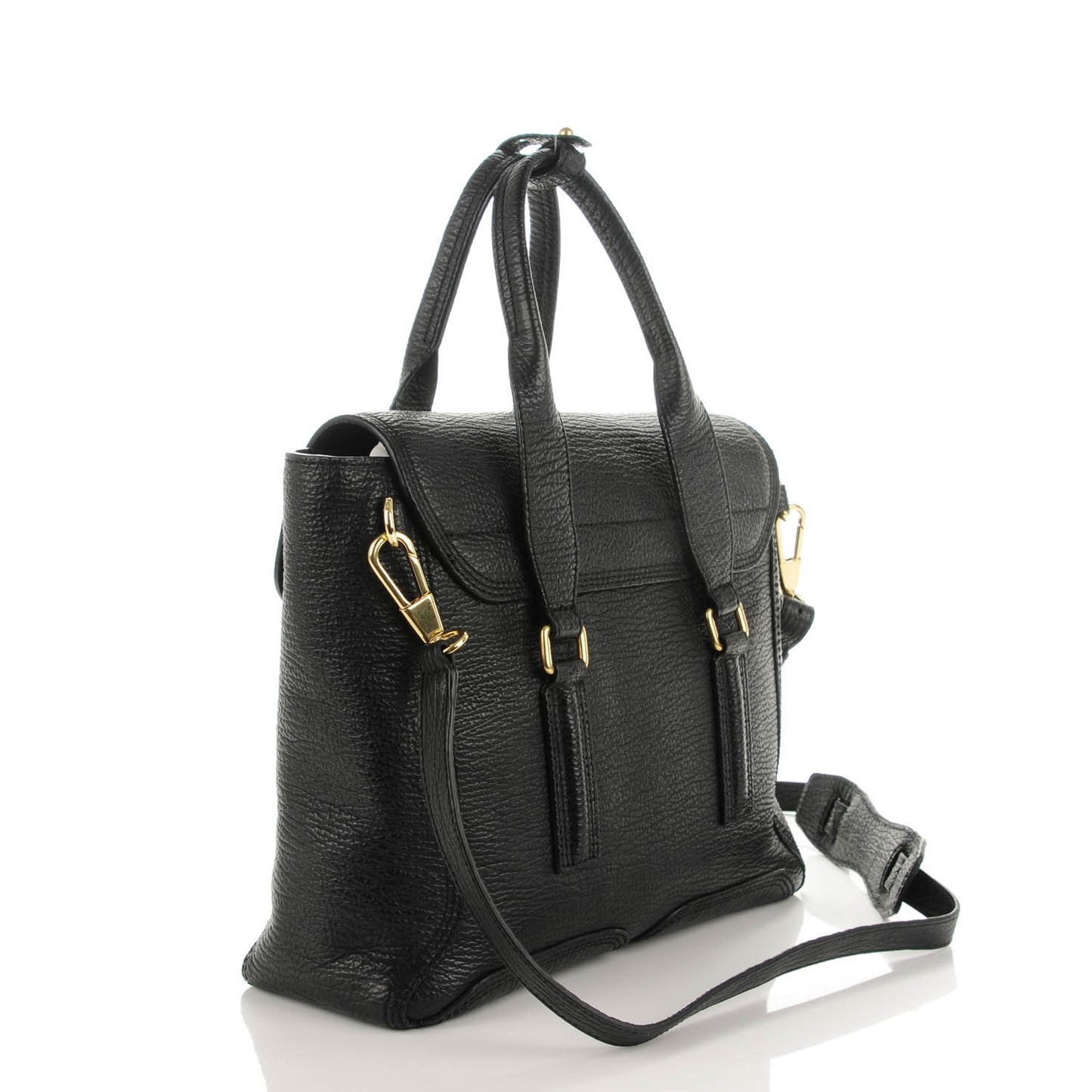 3.1 Textured Calfskin Medium Pashli Satchel Black